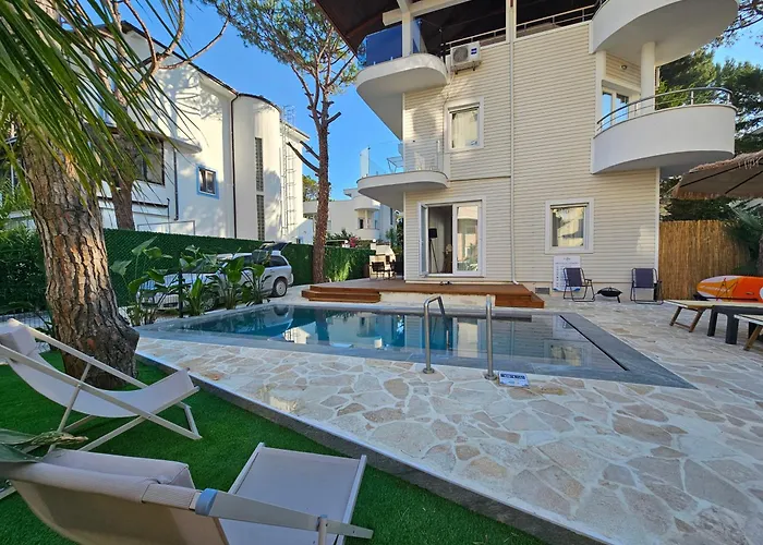 Beachfront Blue Wave Spa Villa With A Private Pool In Qerret, Albania